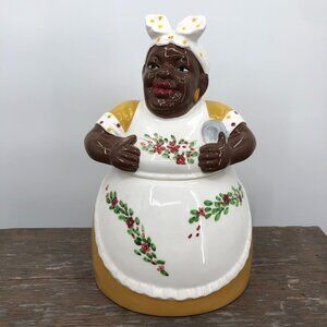 Vintage Black Americana ACK Casa Vero Mammy Ceramic Cookie Jar Hand Painted